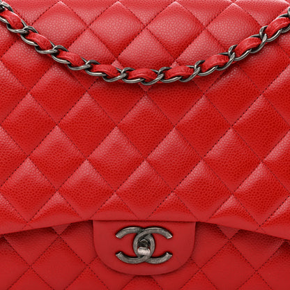 Chanel Caviar Quilted Maxi Double Flap Red 7 of 12