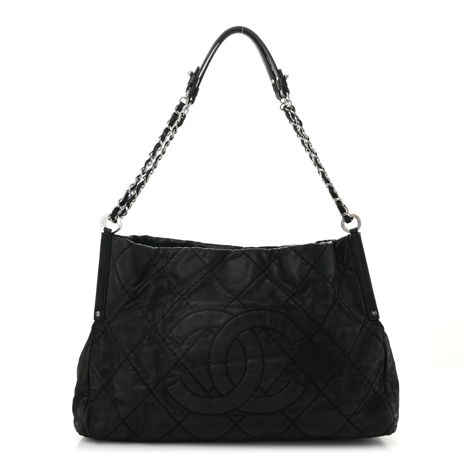 Chanel Iridescent Calfskin Quilted Small Sea Hit Tote Black 1 of 10