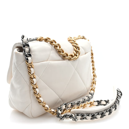 Chanel Goatskin Quilted Medium Chanel 19 Flap White 2 of 9