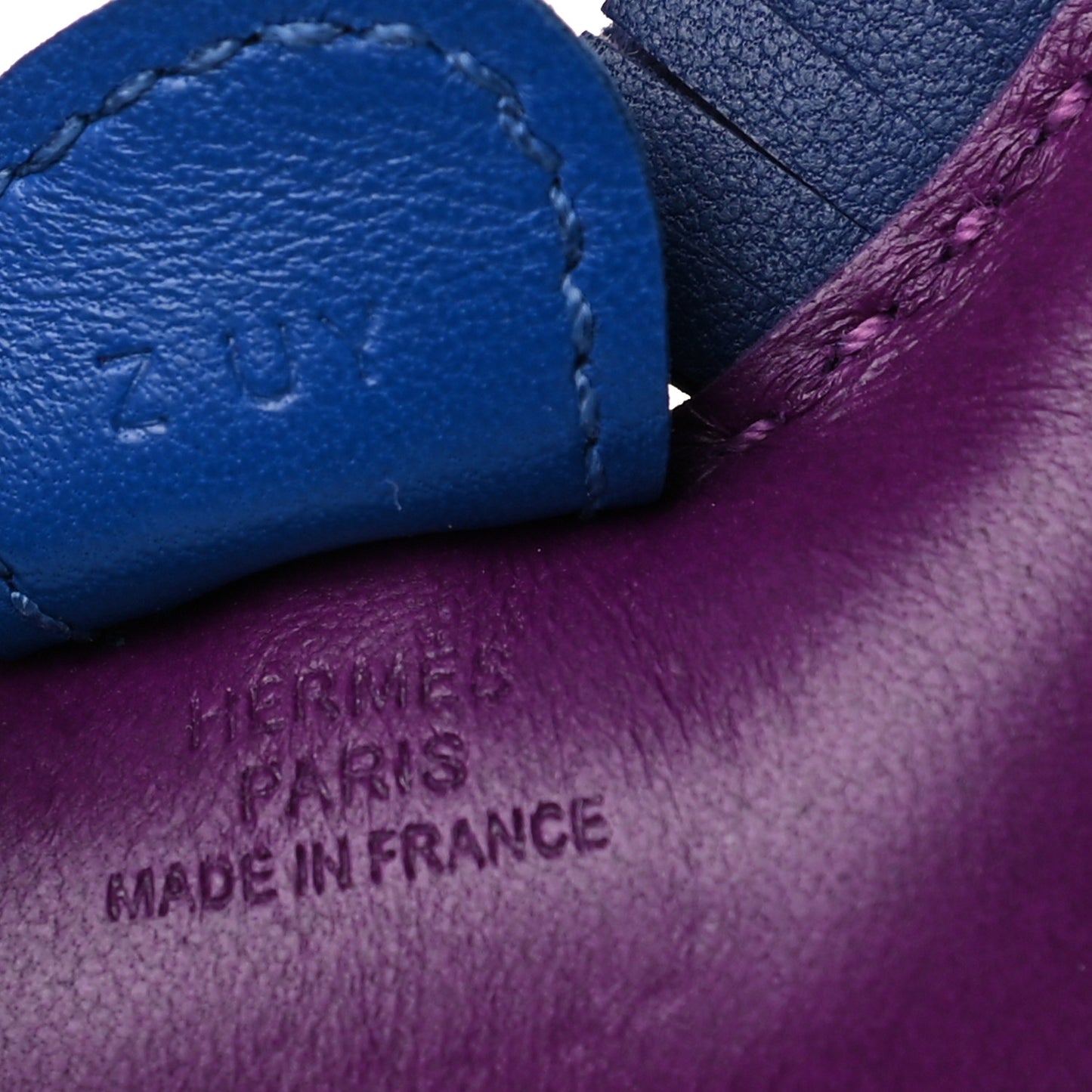 Milo Lambskin Grigri Rodeo Horse Bag Charm PM Violet Bleu Saphir Bleu France