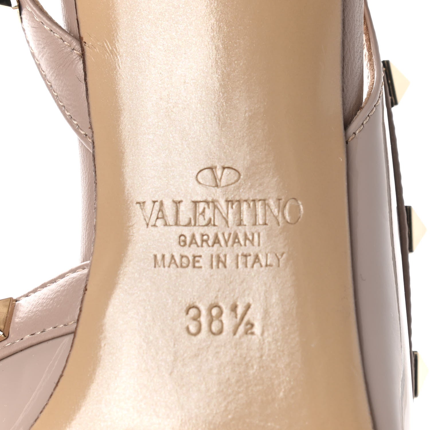Valentino Garavani Patent Rockstud Half D'Orsay Slingback 85mm Pumps 38.5 Poudre 6 of 10