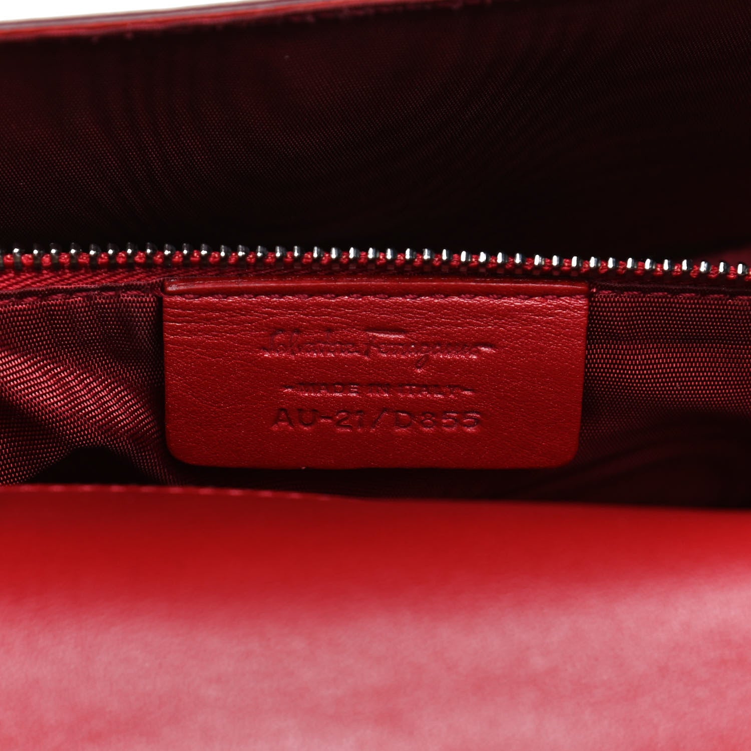 Salvatore Ferragamo Patent Ginny Vara Bow Shoulder Bag Red 6 of 13