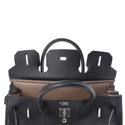 Hermes Togo Horseshoe Birkin 30 Black Etoupe 9 of 33
