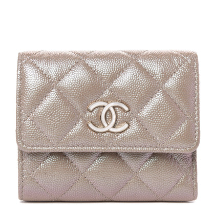 Chanel Iridescent Caviar Quilted Small Flap Wallet Beige 1 of 9