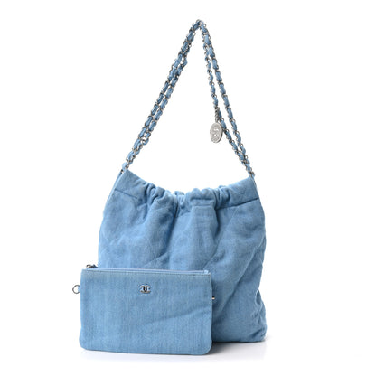 Chanel Denim Quilted Small Chanel 22 Light Blue 3 of 11