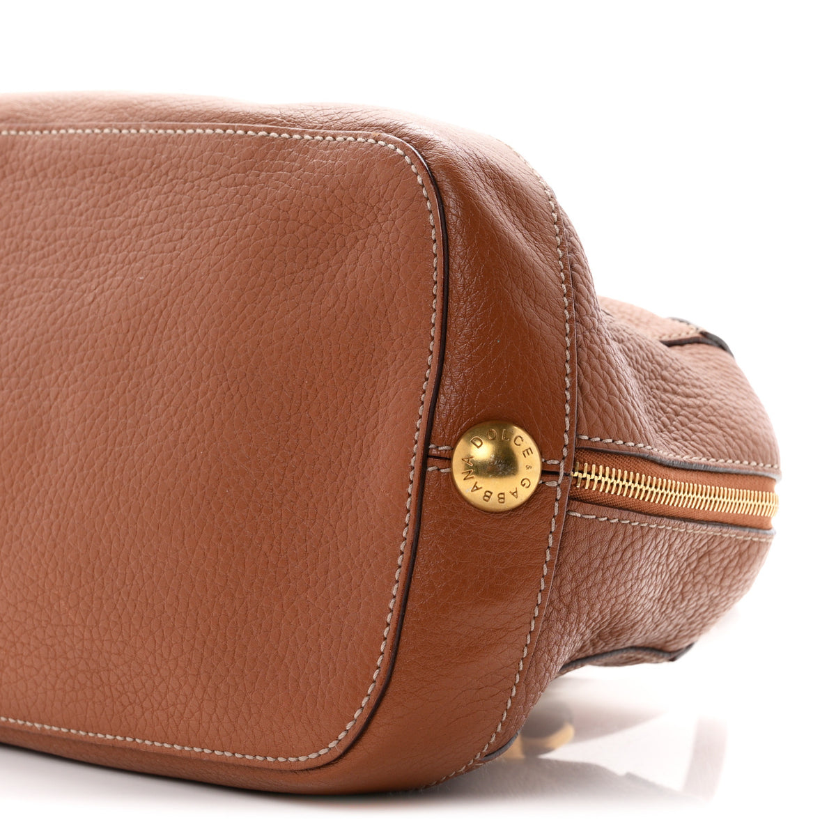 Grained Calfskin D Ring Shoulder Bag Brown