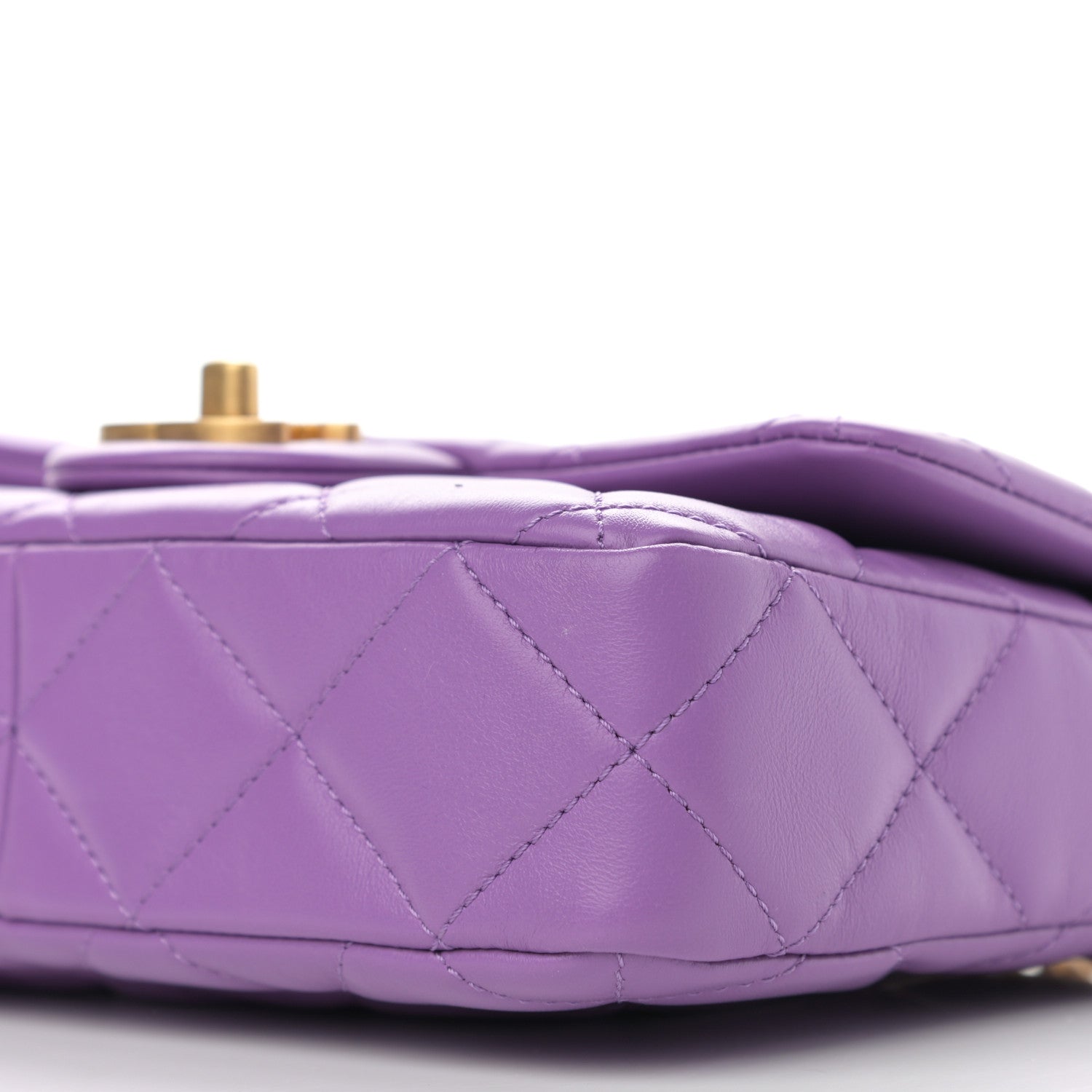 Chanel Lambskin Enamel Quilted Small Pending CC Square Flap Purple 10 of 10