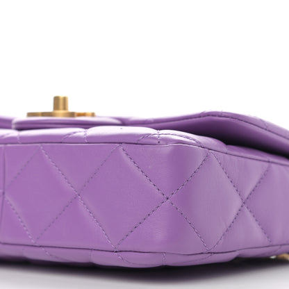 Chanel Lambskin Enamel Quilted Small Pending CC Square Flap Purple 10 of 10