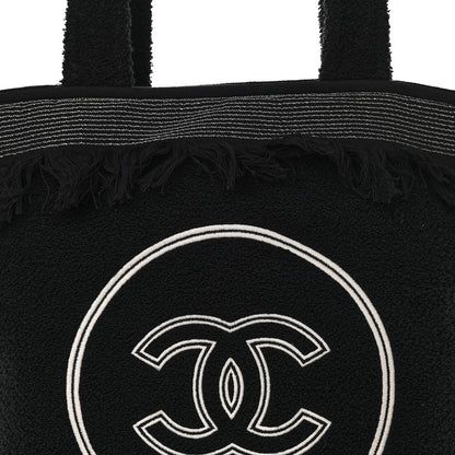 Chanel Terry Cotton CC Beach Tote Towel Set Black 8 of 10