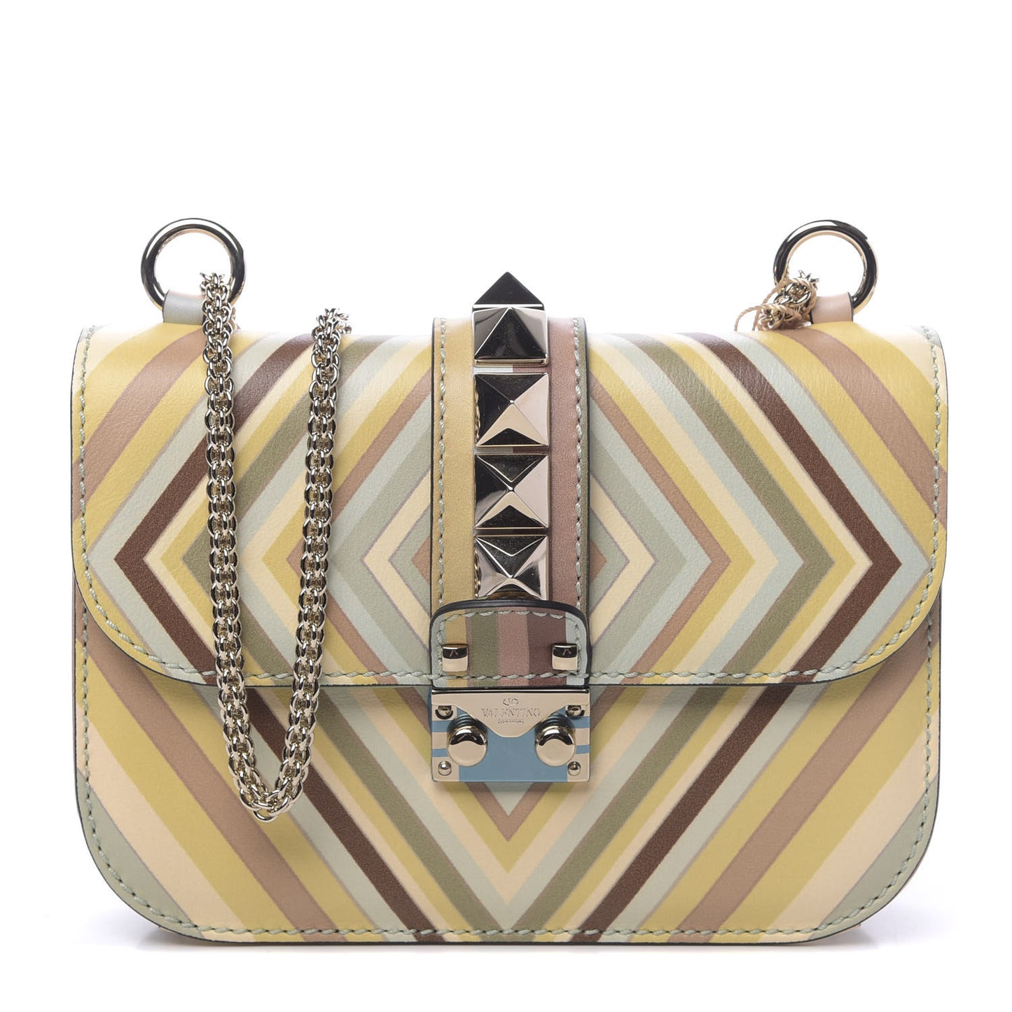 Vitello Native Couture 1975 Small Glam Lock Rockstud Flap Multicolor