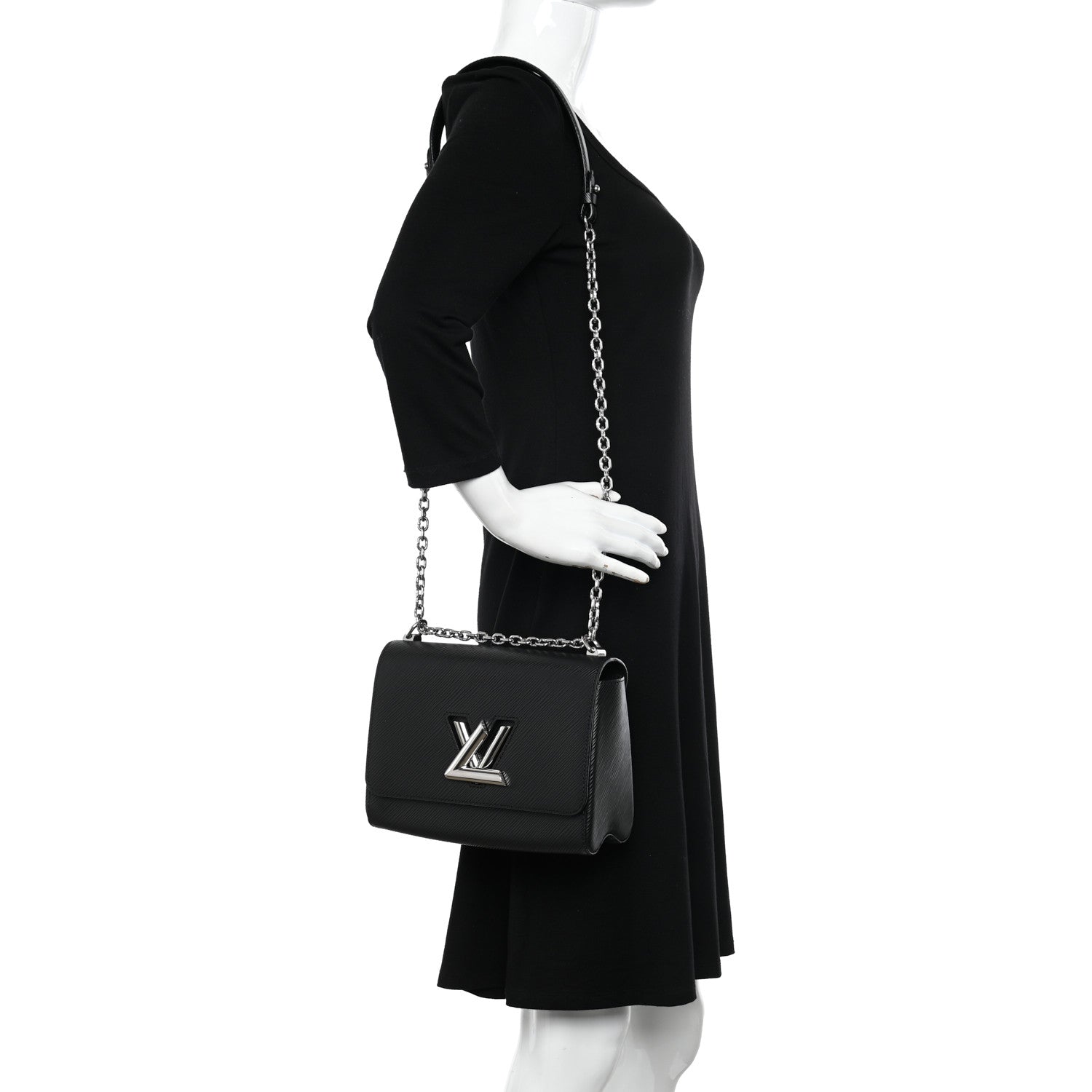 Louis Vuitton Epi Twist Shoulder Bag MM Black 2 of 9