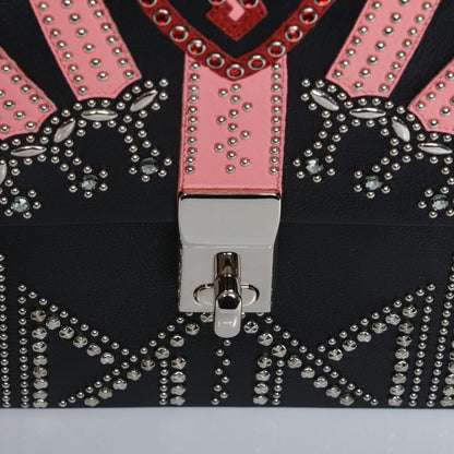 Valentino Garavani Vitello Loveblade Embellished Chain Flap Bag Black Multicolor 3 of 7