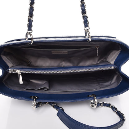 Chanel Caviar Quilted XL Grand Shopping Tote GST Dark Navy Blue 5 of 8