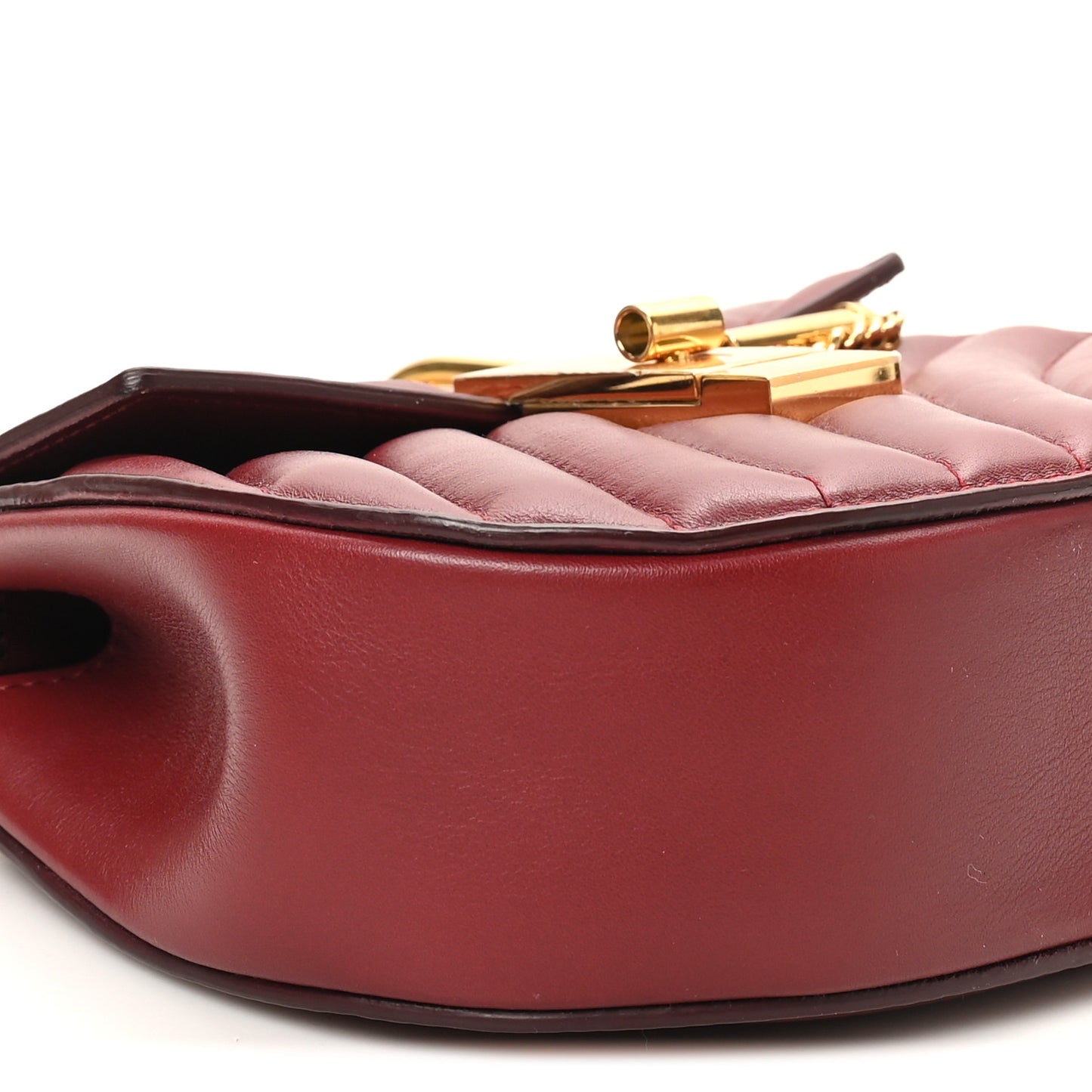 Calfskin Quilted Mini Drew Bijou Shoulder Bag Dahlia Red