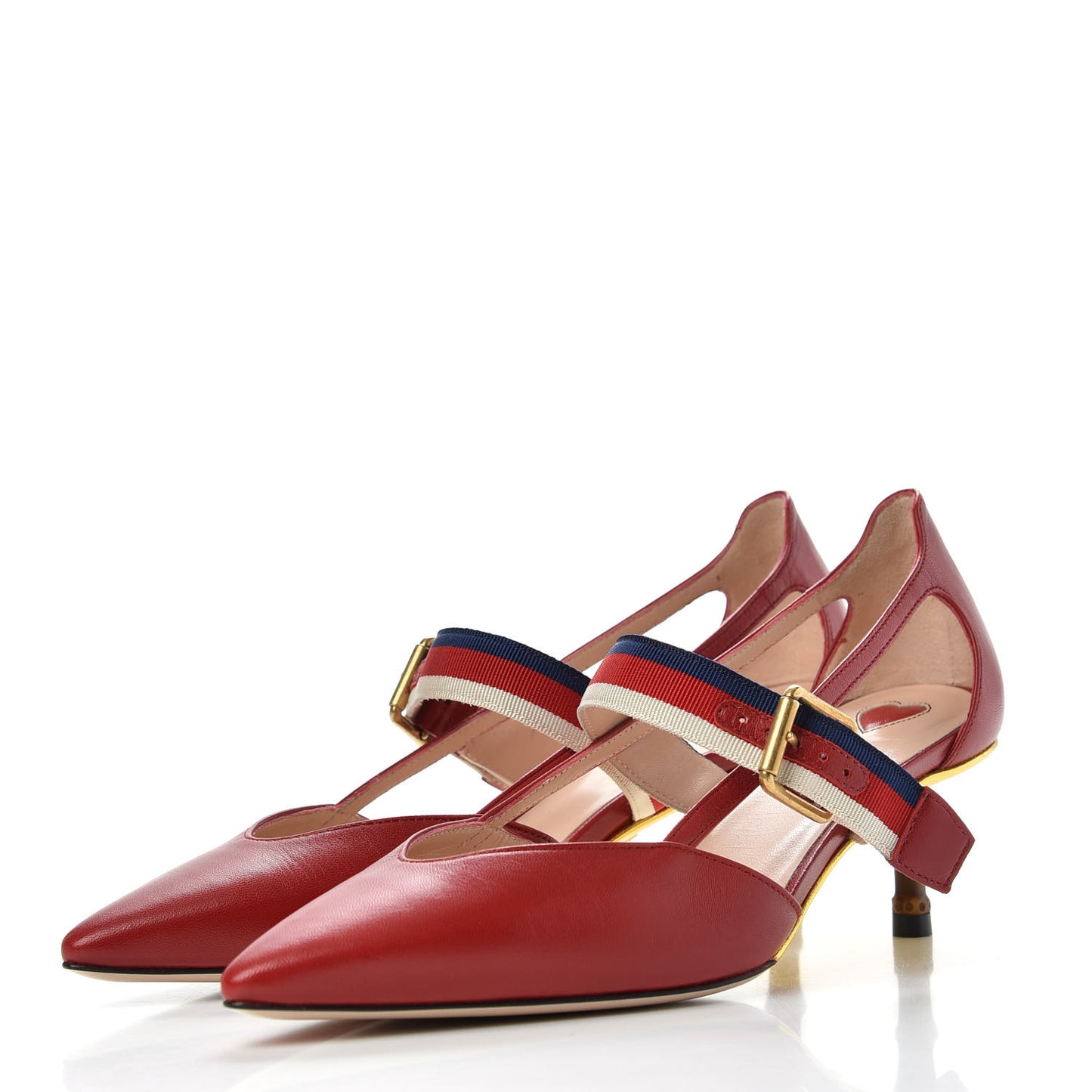 Malaga Kid Grosgrain Sylvie Web Bamboo Mules 36 Hibiscus Red