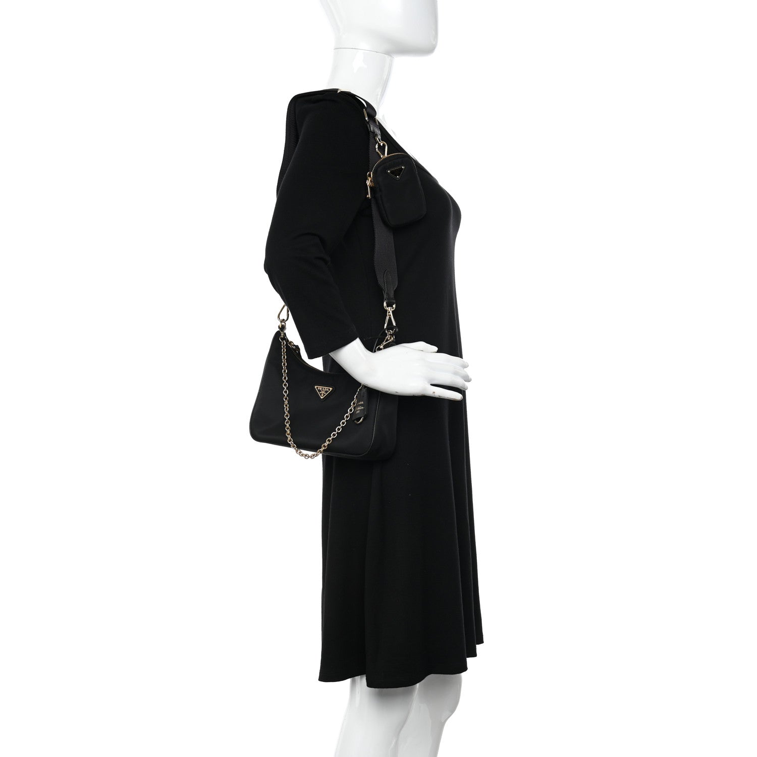 Prada Nylon Re-Edition 2005 Shoulder Bag Black 2 of 12