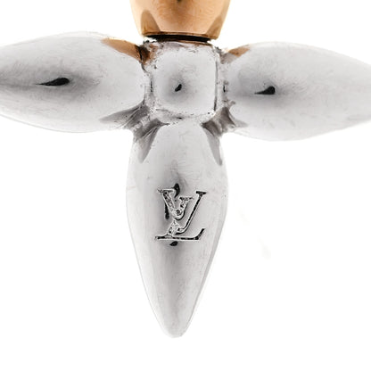 Louis Vuitton Metal Louisette Earrings Silver Gold 5 of 5