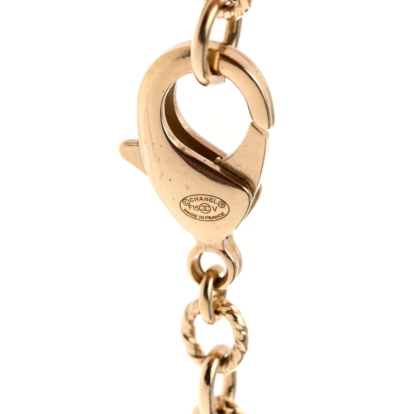 Graduated Pearl Crystal Twisted CC Long Necklace Gold