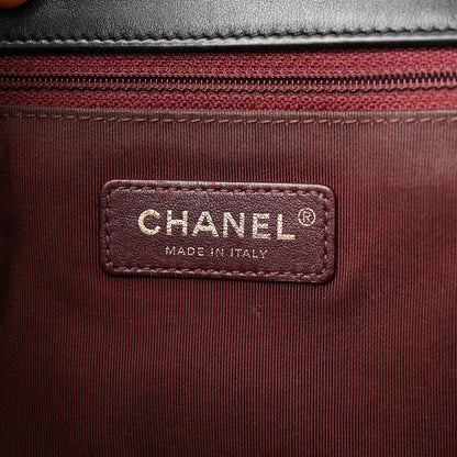 Chanel Calfskin Quilted Large Gold Bar Top Handle Flap Black 6 of 14