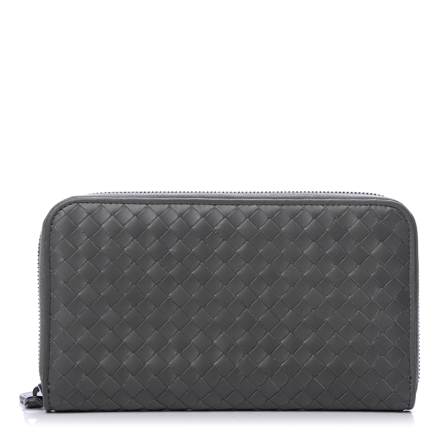 Bottega Veneta Nappa Intrecciato Zip Around Wallet Kaki Fondente 1 of 6