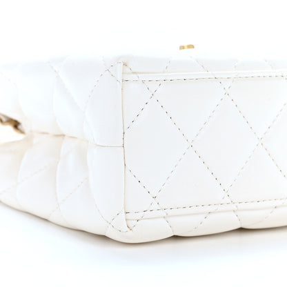 Chanel Shiny Aged Calfskin Quilted Nano Kelly Shopper White 11 of 12