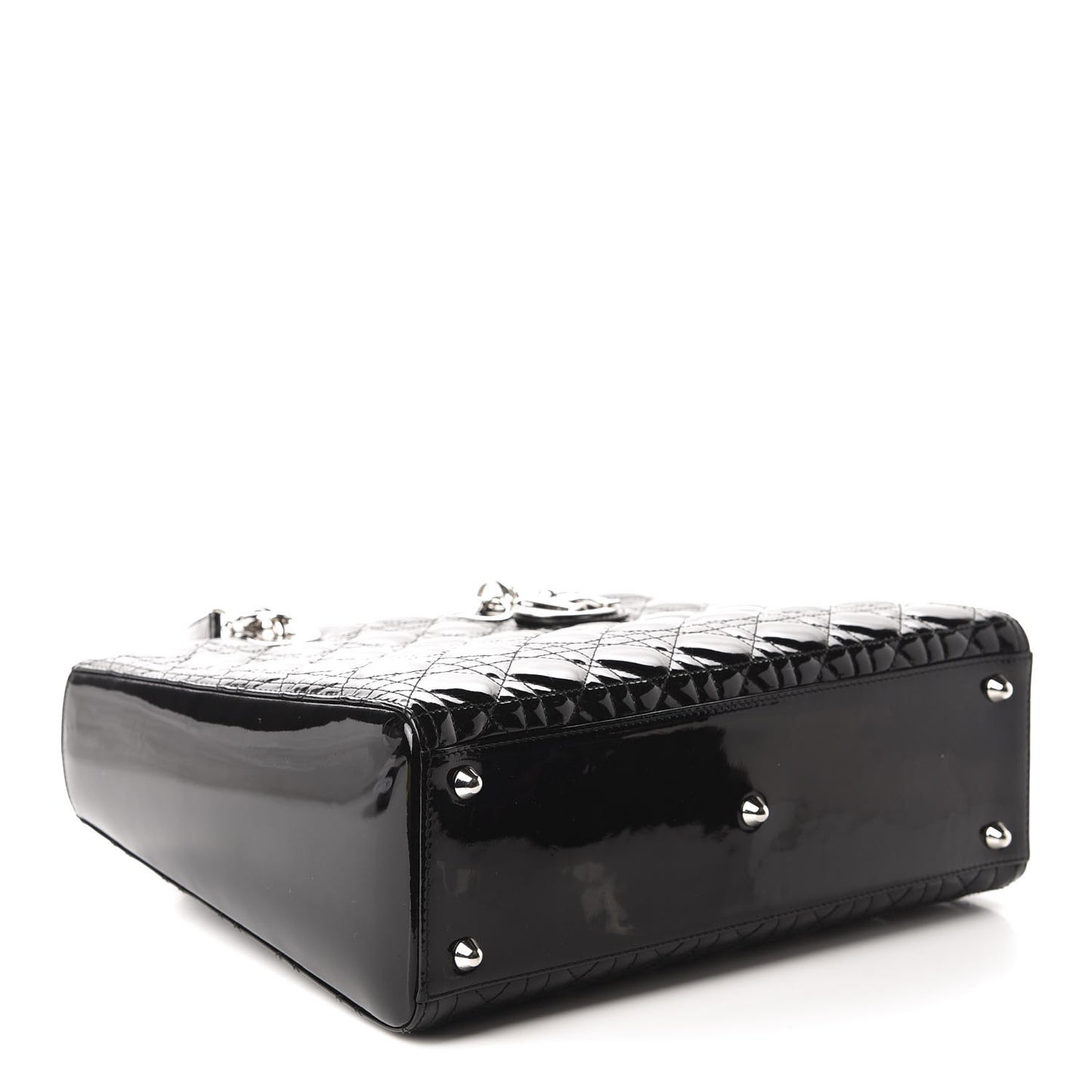 Patent Cannage Large Lady Dior Black