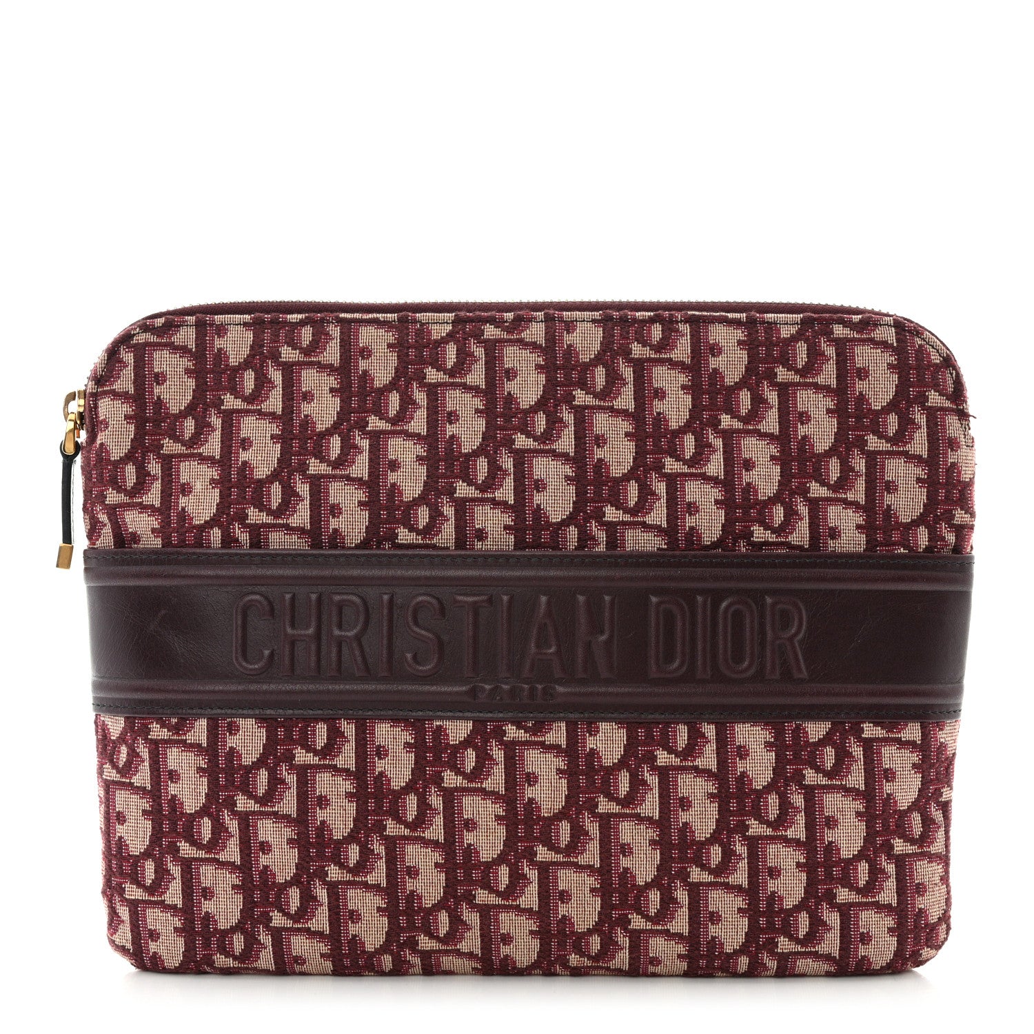 Christian Dior Oblique Logo Pouch Burgundy 1 of 8