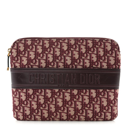 Christian Dior Oblique Logo Pouch Burgundy 1 of 8