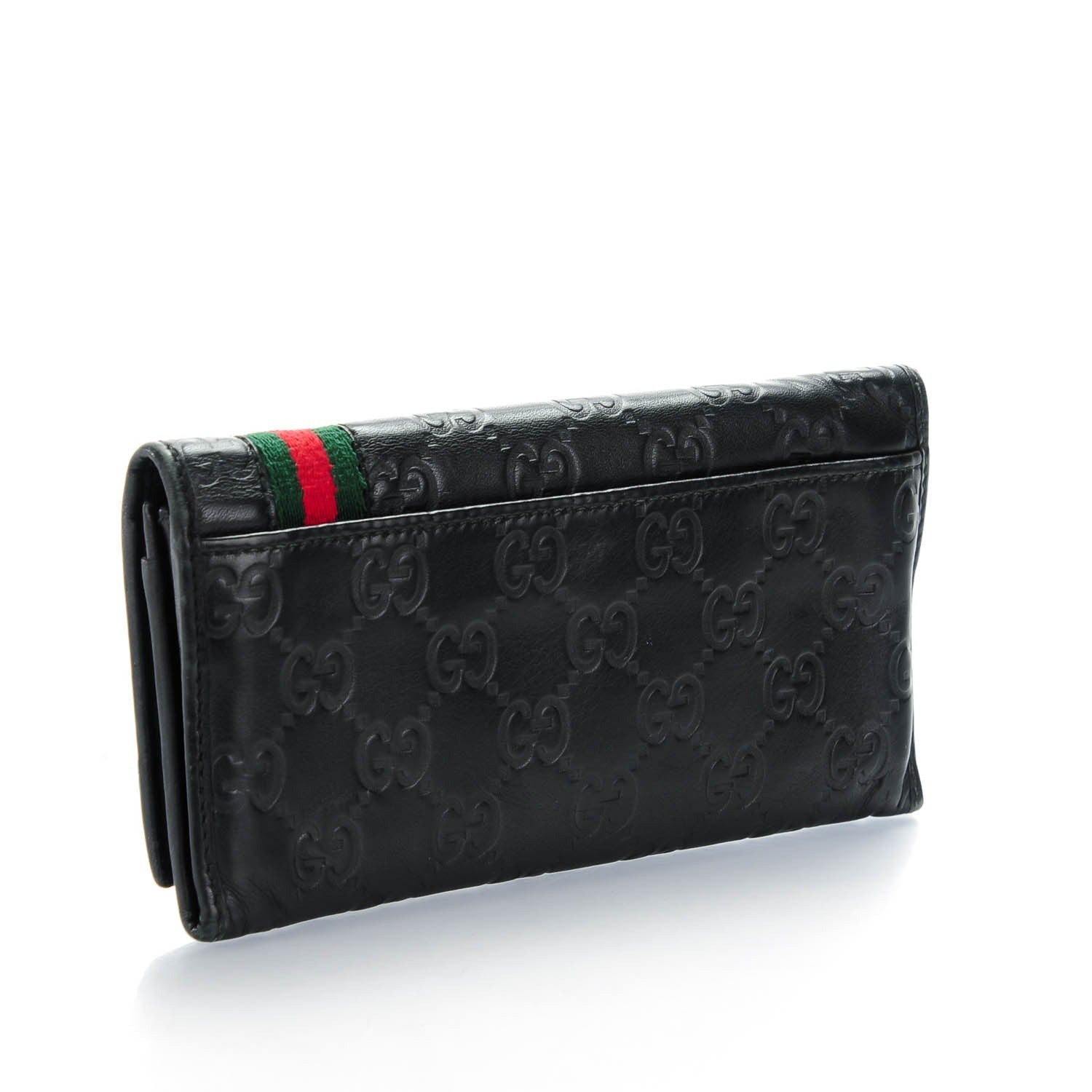 Gucci Guccissima Web Long Continental Wallet Black 3 of 8