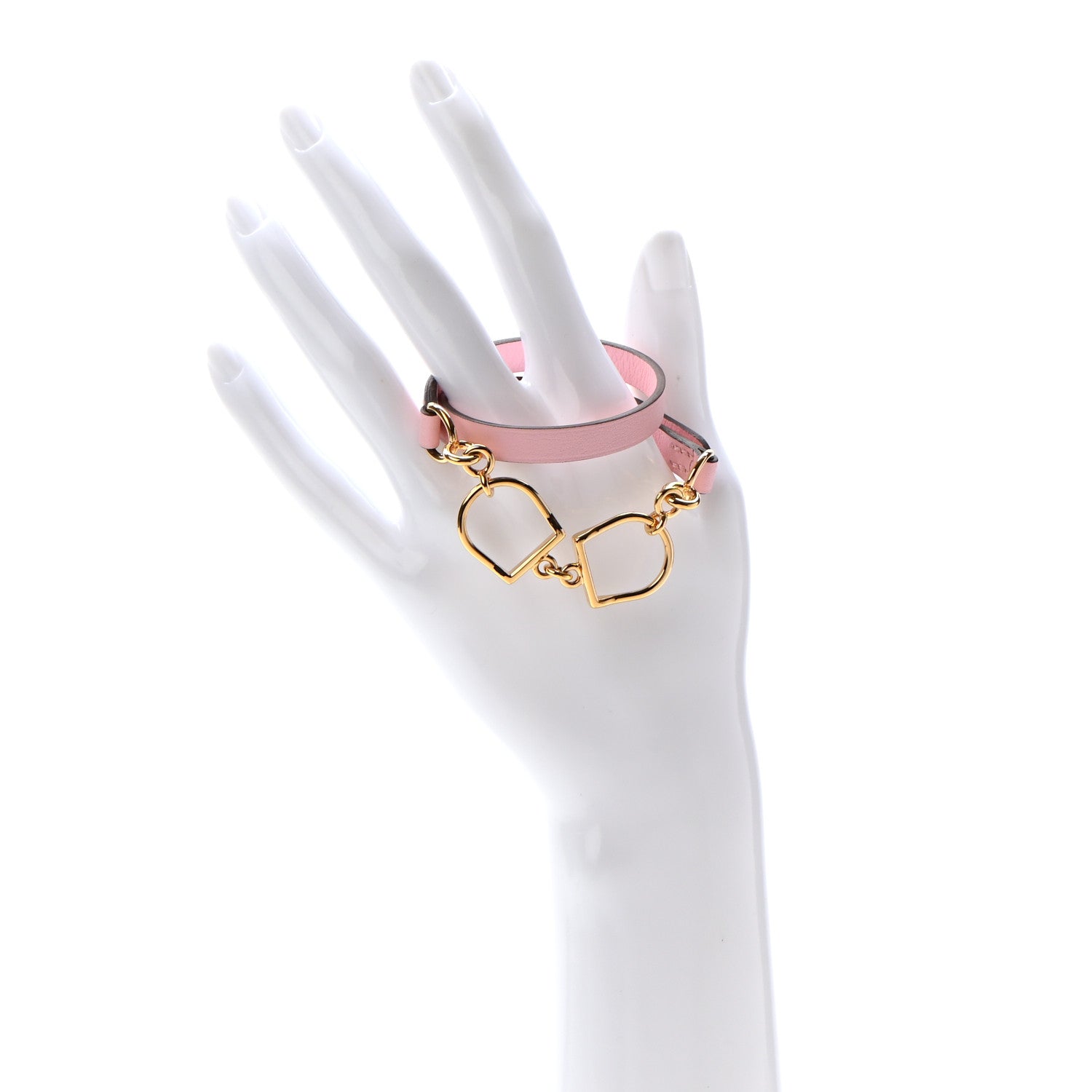 Hermes Swift Etrier Double Tour Bracelet T2 Rose Sakura 2 of 5