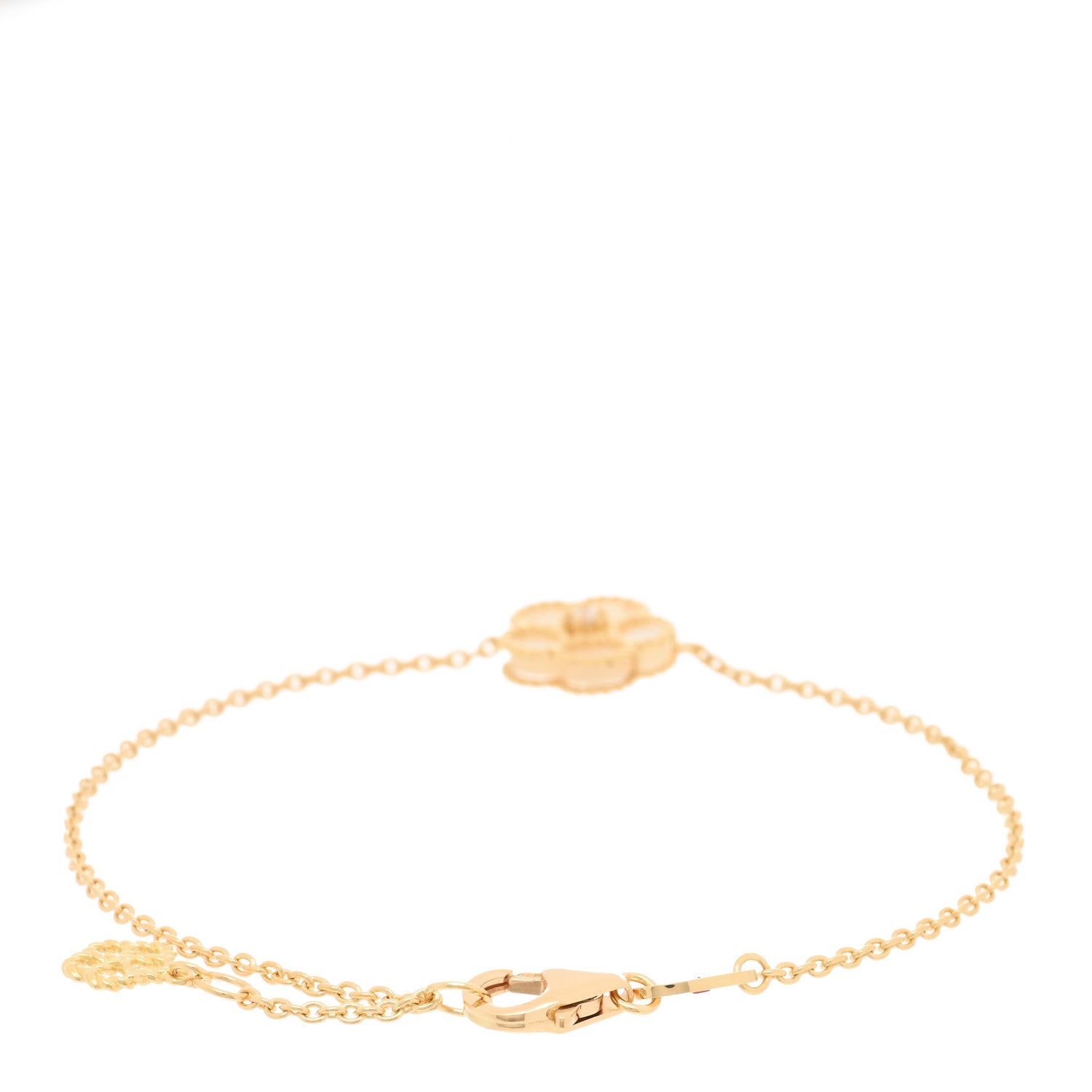 Roberto Coin 18K Yellow Gold Diamond Mother of Pearl Daisy Chain Bracelet 2 of 3