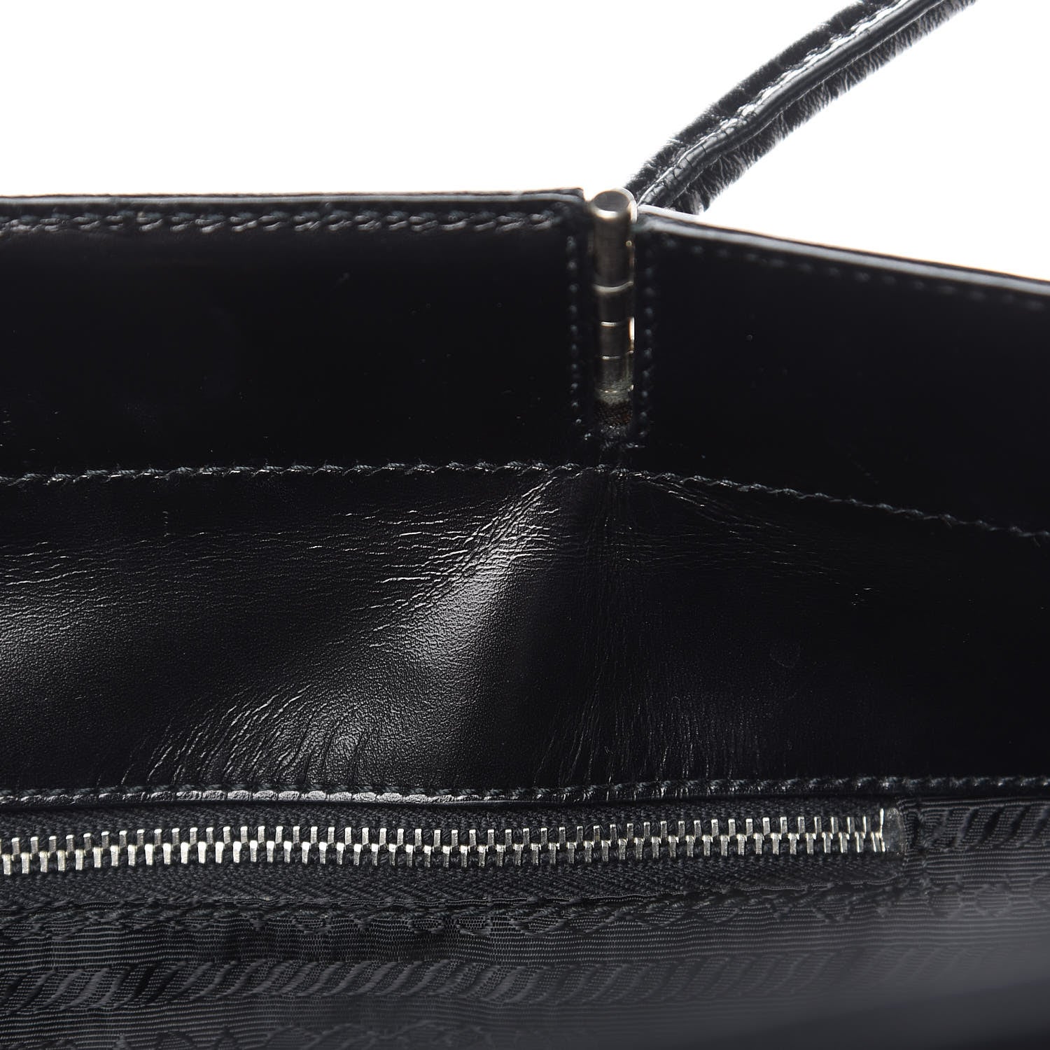 Prada Tessuto Nylon Soft Calf Tote Black 14 of 15