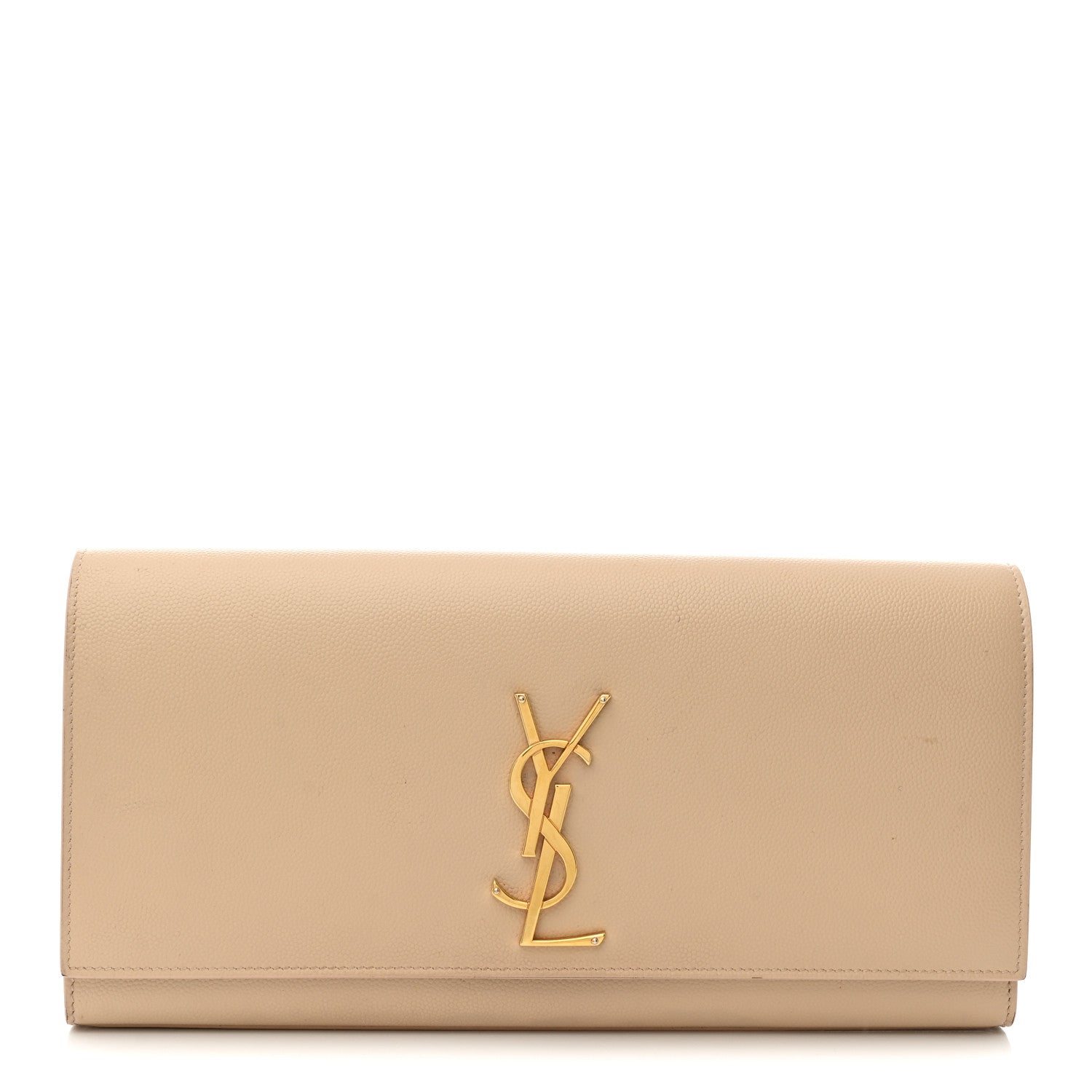 Saint Laurent Grain De Poudre Classic Monogram Cassandre Clutch Nude Powder 1 of 10