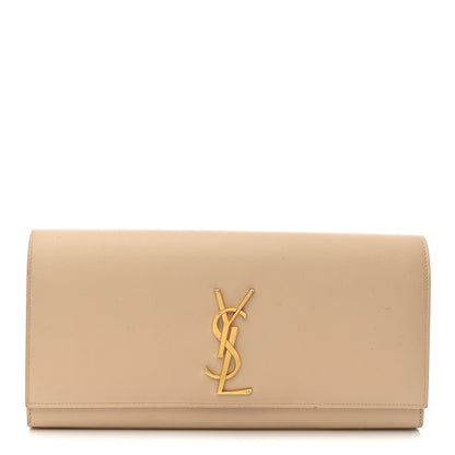 Saint Laurent Grain De Poudre Classic Monogram Cassandre Clutch Nude Powder 1 of 10