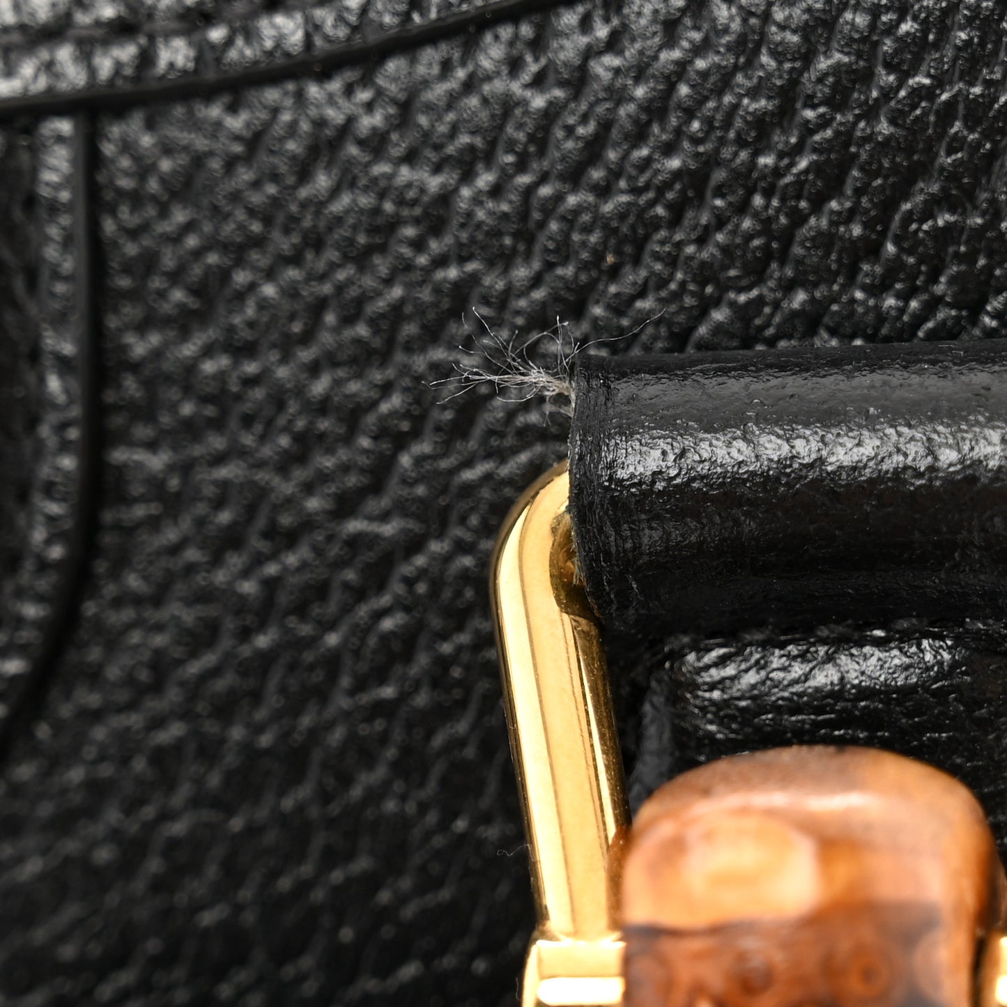 Textured Dollar Calfskin Web Mini Diana Tote Bag Black