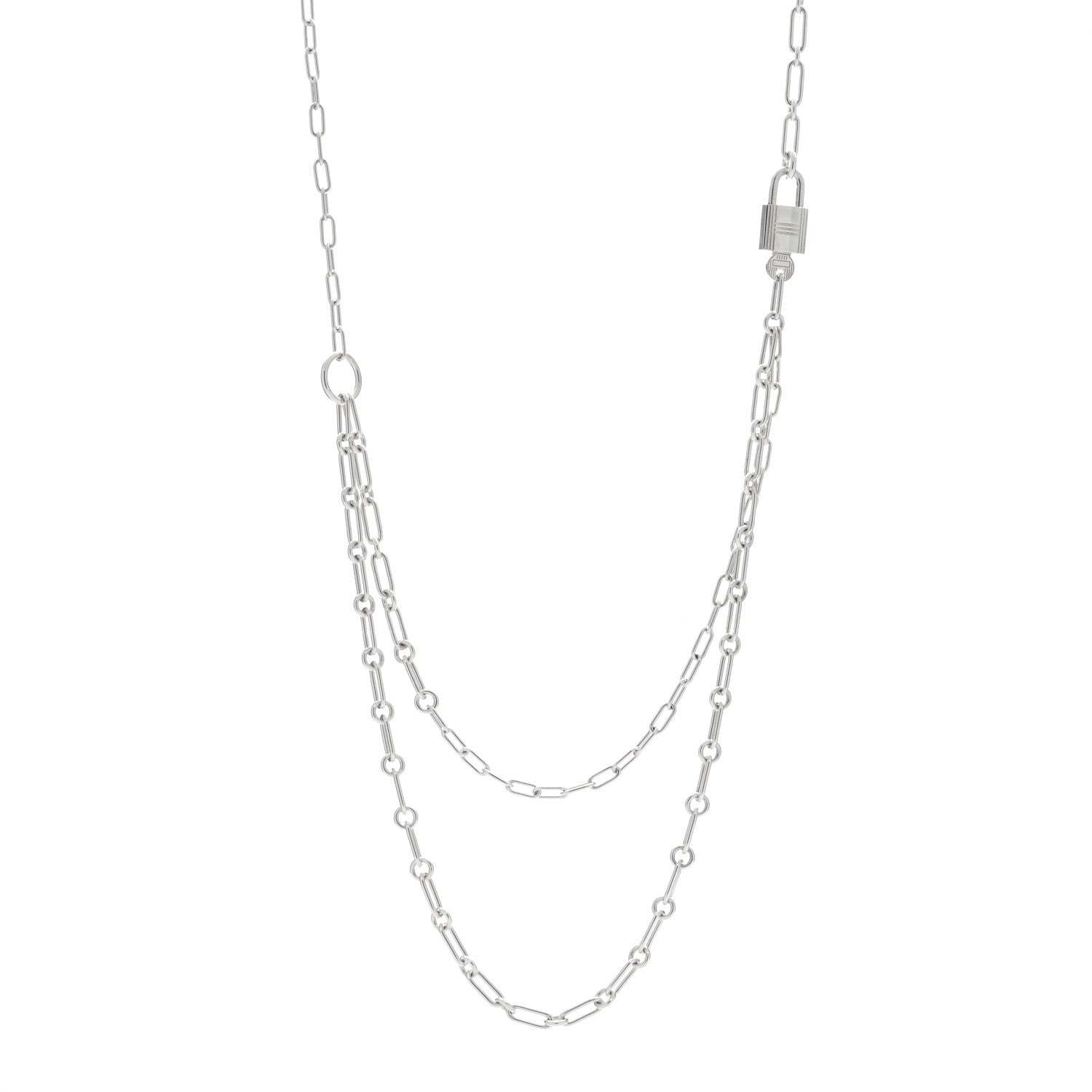 Hermes Sterling Silver GM Alphakelly Necklace 1 of 5