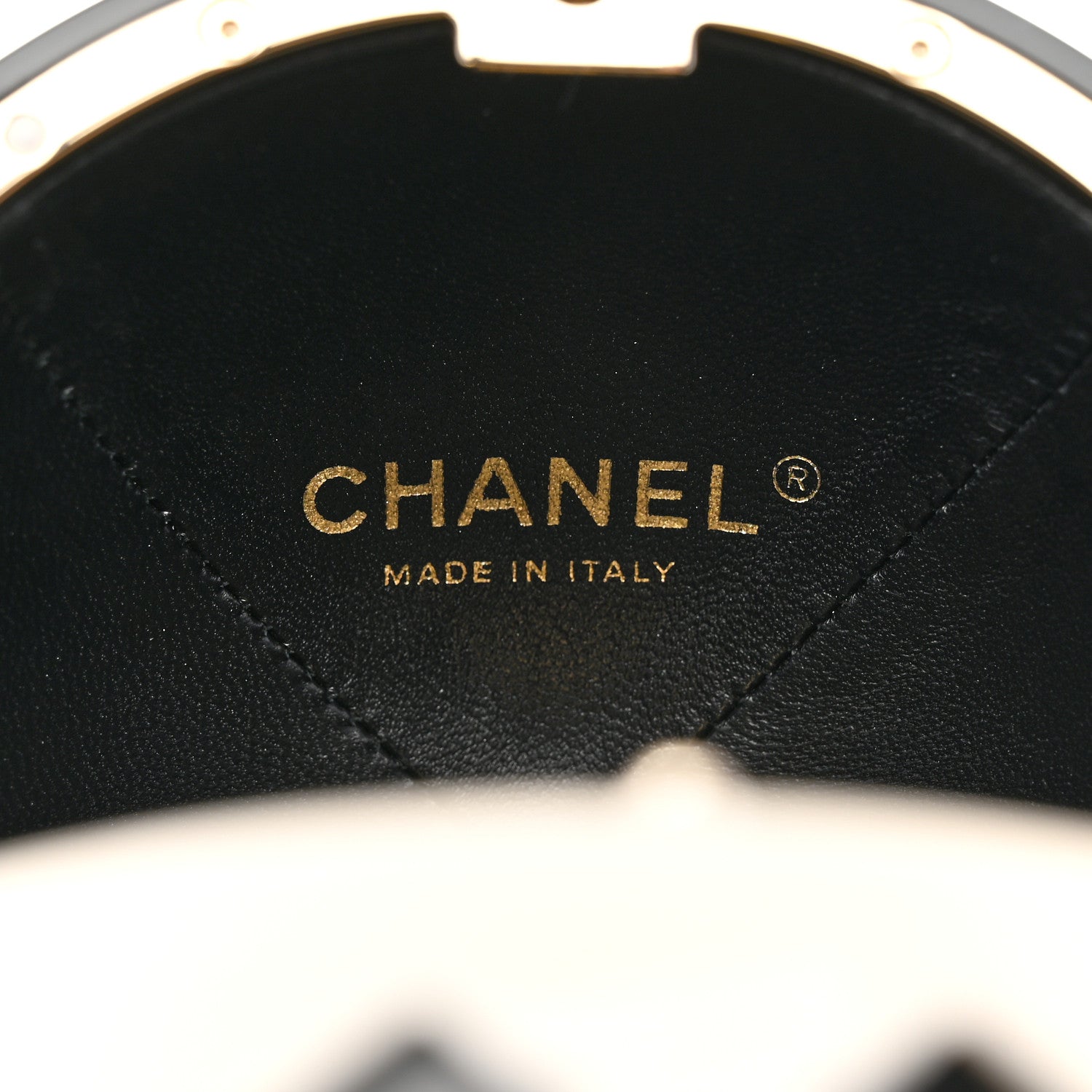 Chanel Resin Enamel CC Round Minaudiere Clutch Black White 6 of 8