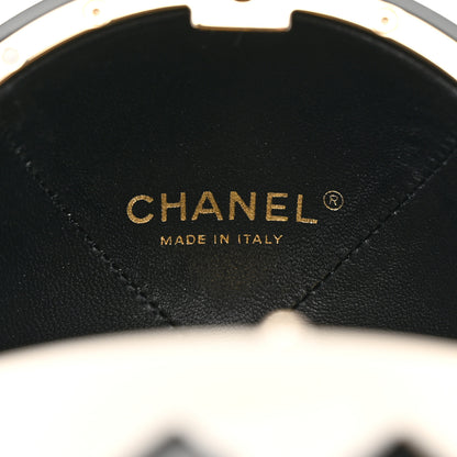 Chanel Resin Enamel CC Round Minaudiere Clutch Black White 6 of 8