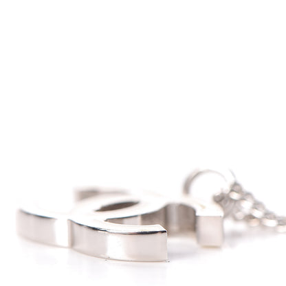 Chanel Enamel CC Necklace White Silver 7 of 8