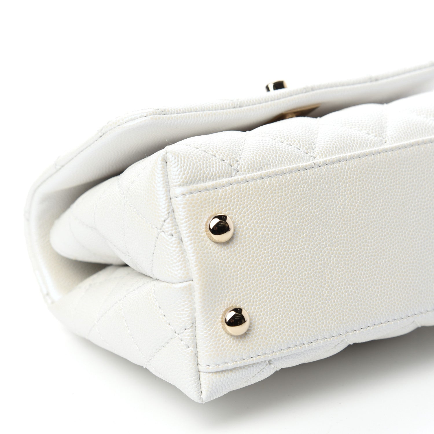 Chanel Iridescent Caviar Quilted Extra Mini Coco Handle Flap White 6 of 10