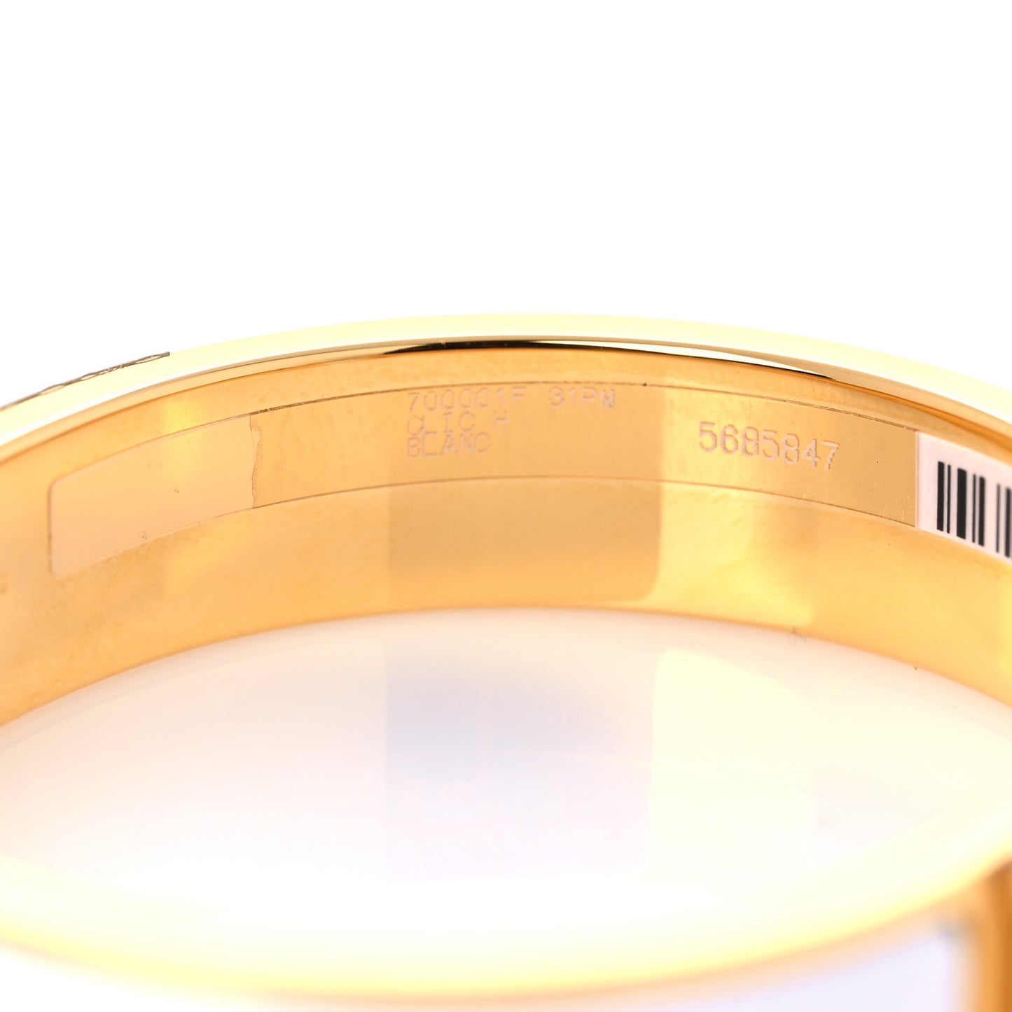 Enamel Narrow Clic Clac H Bracelet PM White