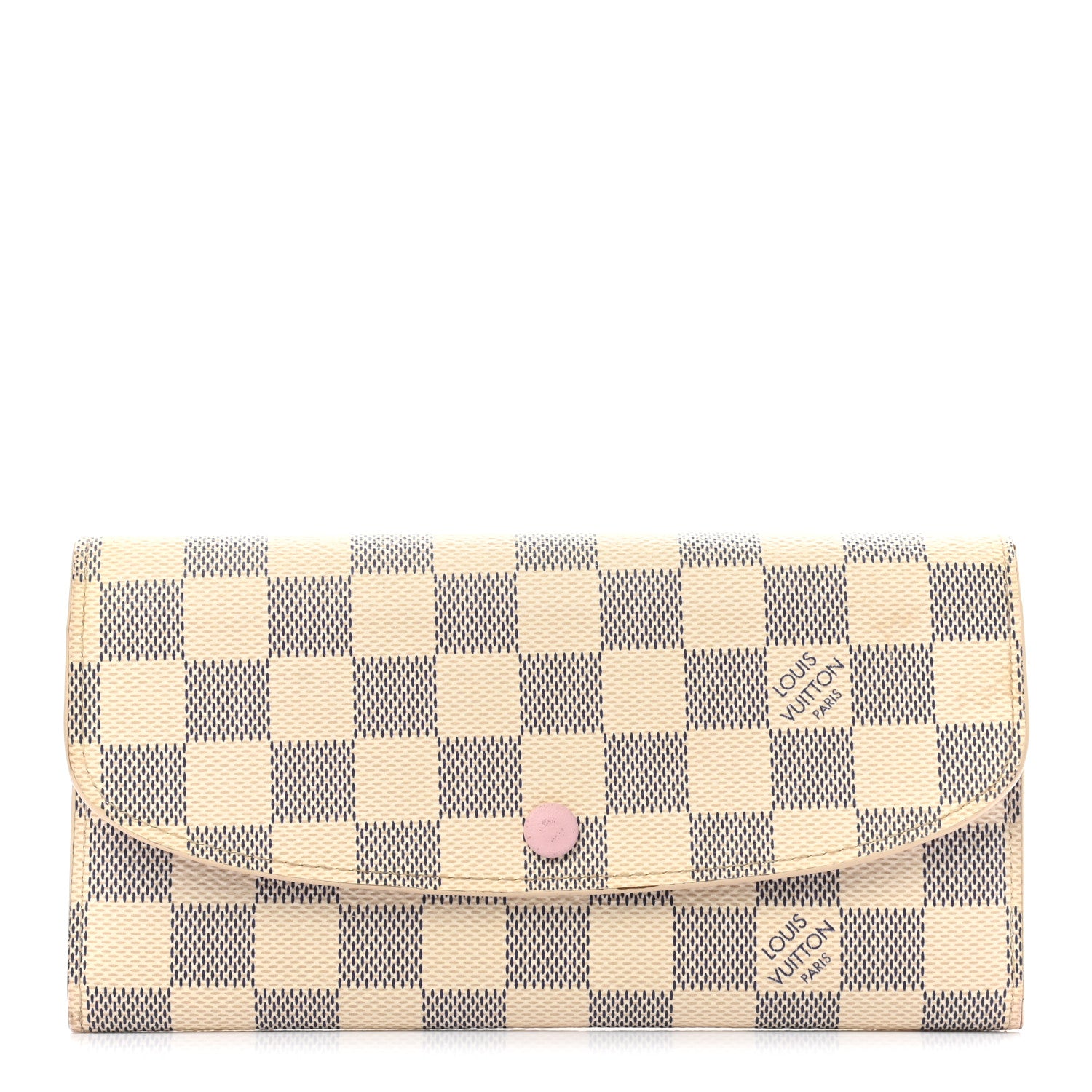 Louis Vuitton Damier Azur Emilie Wallet Rose Ballerine 1 of 9