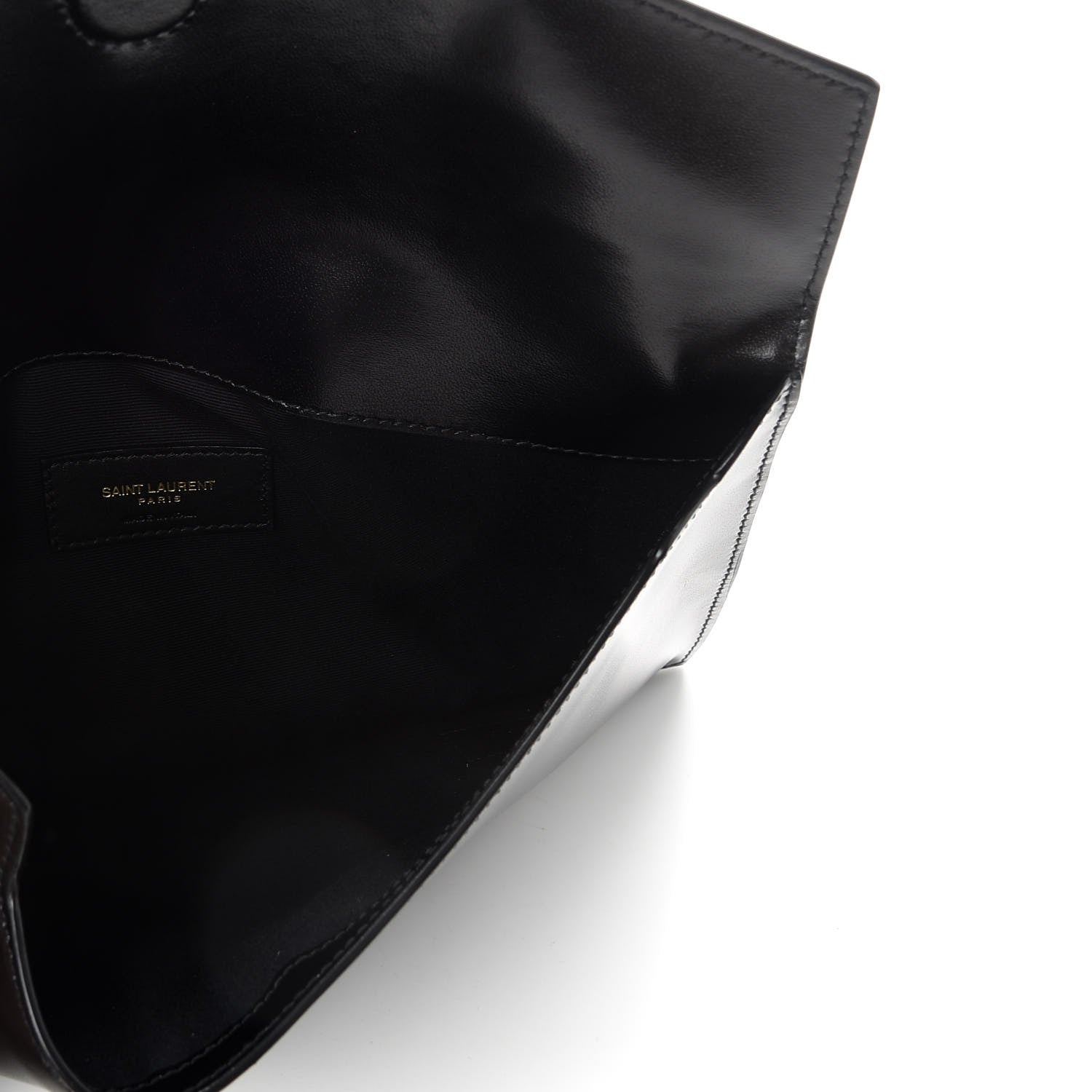 Saint Laurent Smooth Shiny Calfskin Monogram Uptown Pouch Black 5 of 7