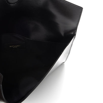 Saint Laurent Smooth Shiny Calfskin Monogram Uptown Pouch Black 5 of 7