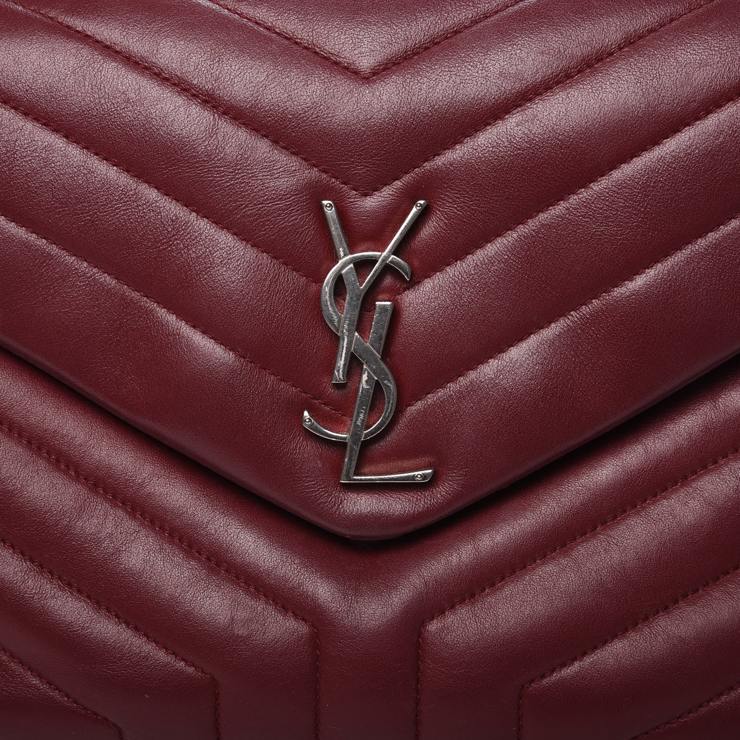Saint Laurent Calfskin Y Quilted Monogram Medium Loulou Chain Satchel Palissandre 16 of 16
