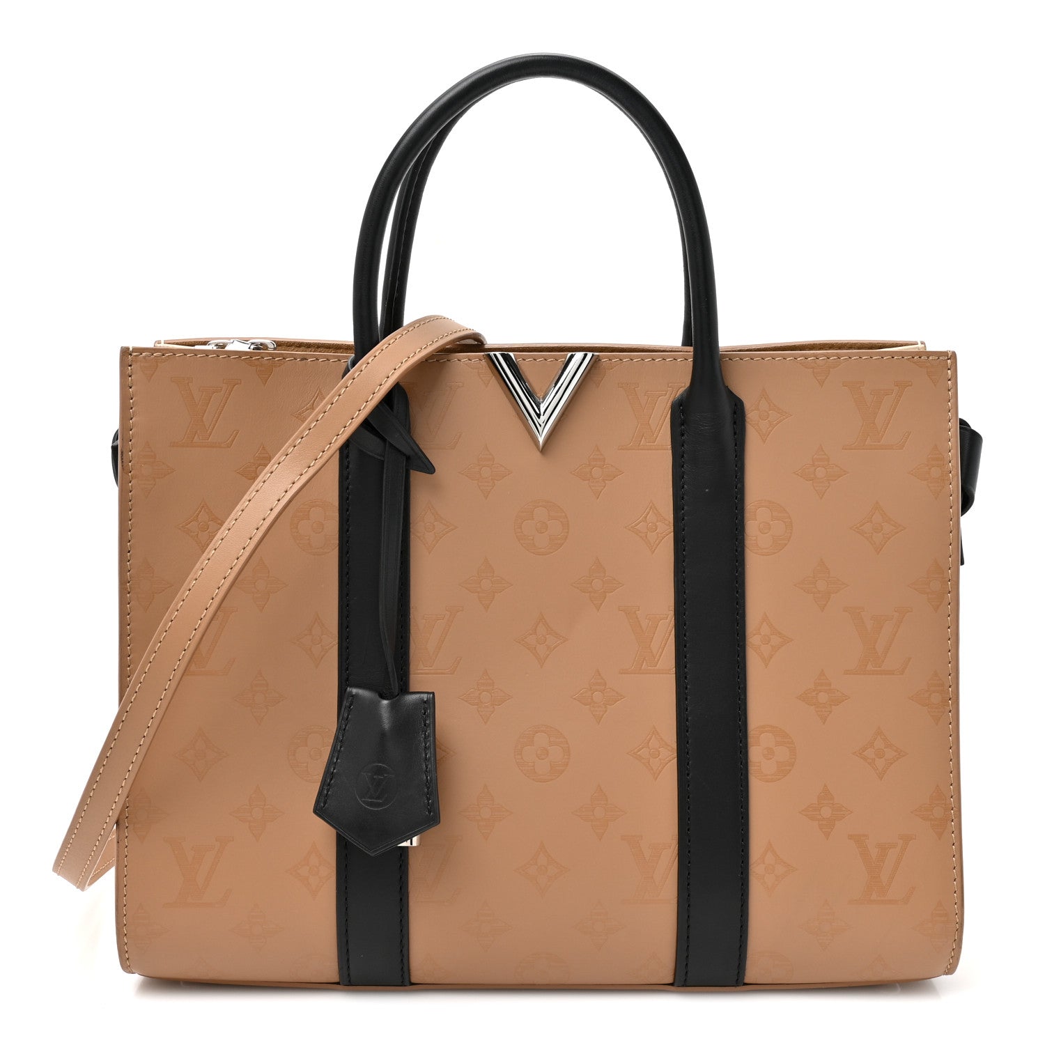 Louis Vuitton Monogram Cuir Plume Very Tote MM Sesame Creme 1 of 11