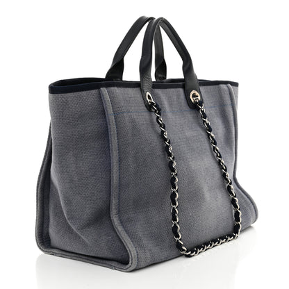 Chanel Canvas Deauville Large Tote Denim Blue 3 of 14