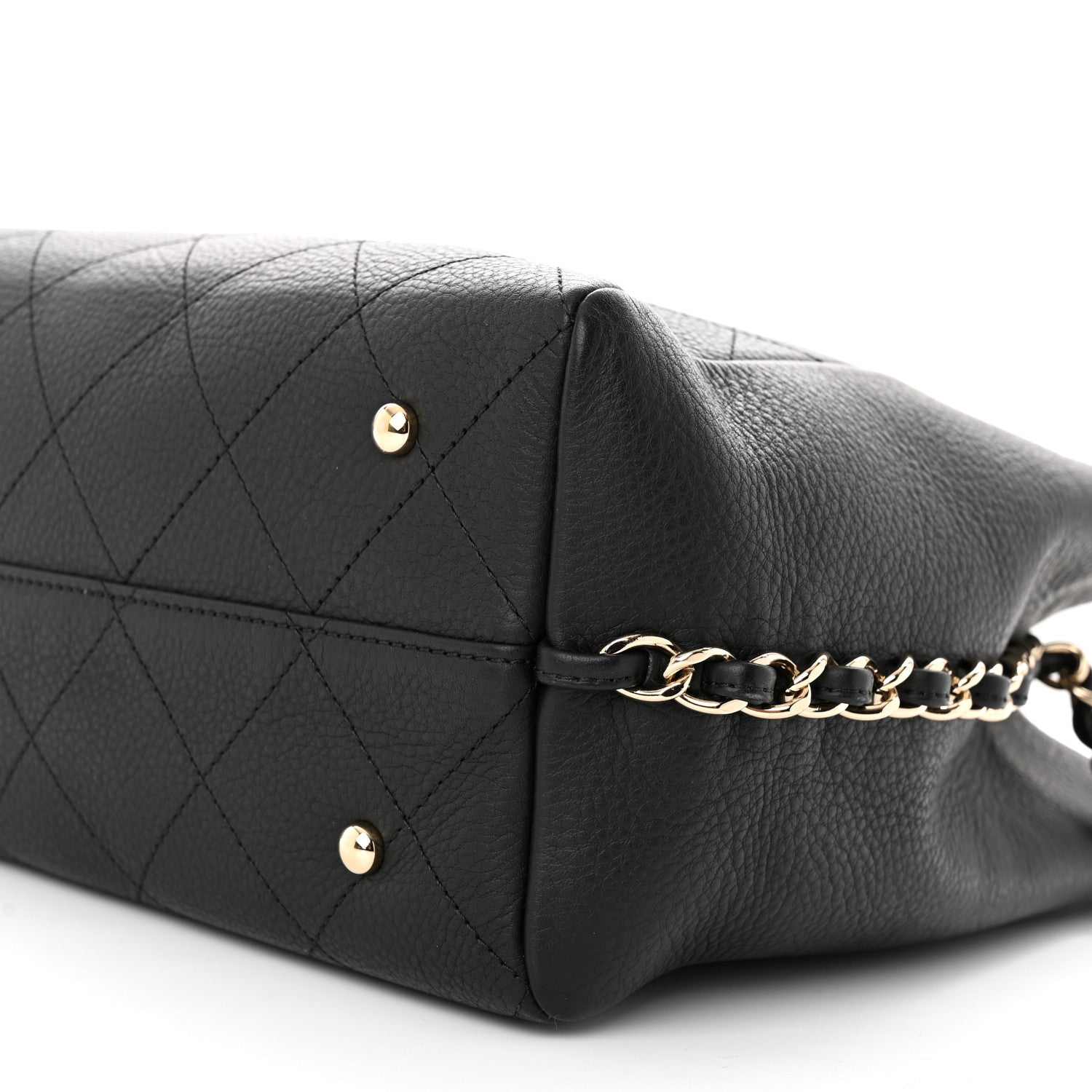 Chanel Bullskin Stitched Medium Shopping Bag Black 10 of 11