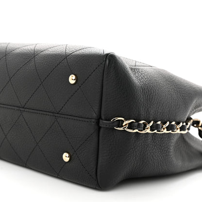 Chanel Bullskin Stitched Medium Shopping Bag Black 10 of 11