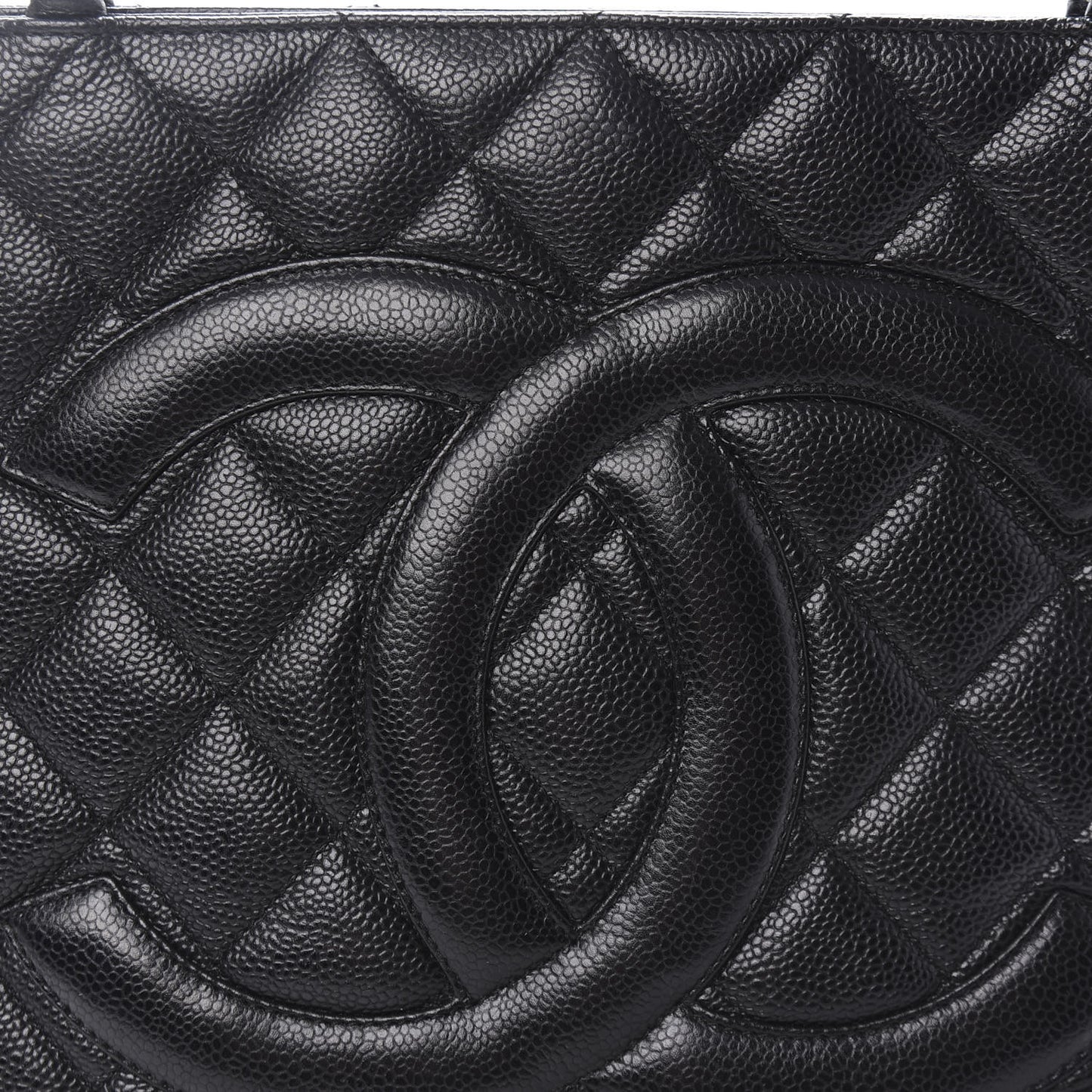 Caviar Quilted Medallion Tote Black